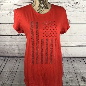 New Tags Womens Jeans By Buffalo Red American Flag Shirt with Beads